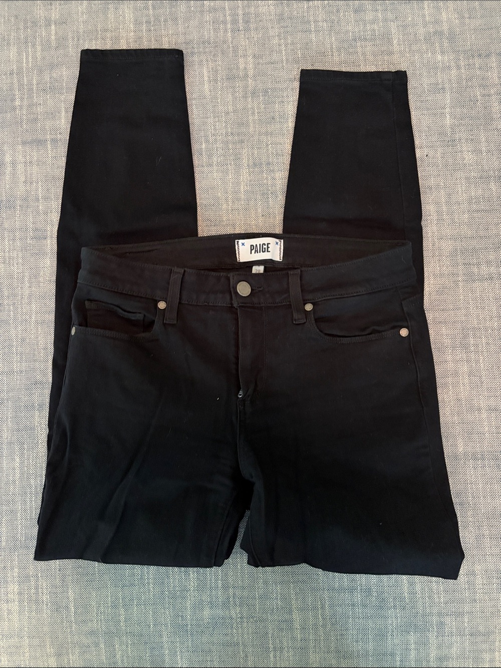 PAIGE Black High-Rise Straight Jeans